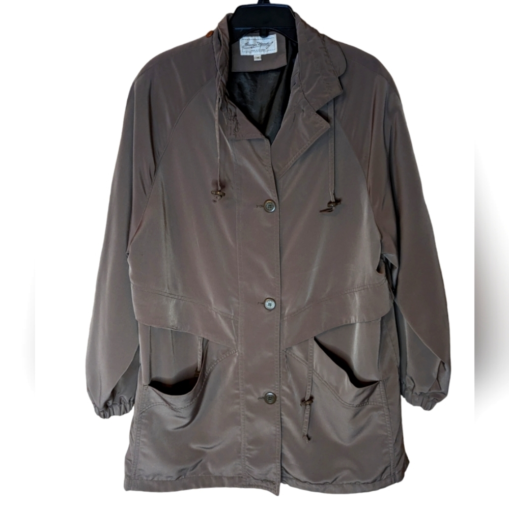 Giorgio Armani Brown Polyester Button down light Jacket. NWOT
